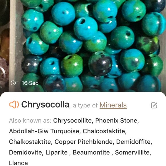 Teal Chrysocolla Short Necklace, Genuine Gemstone & Bronze Cat on the Moon Charm - Picture 12 of 13